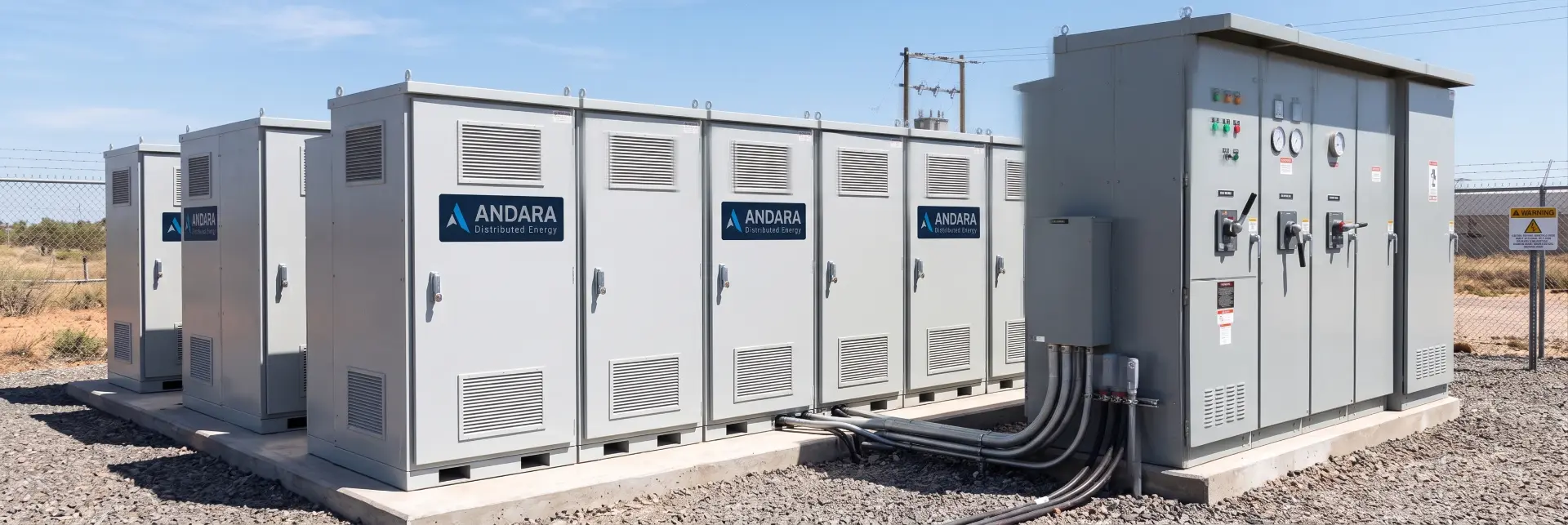 modular battery cabinets alongside switchgear